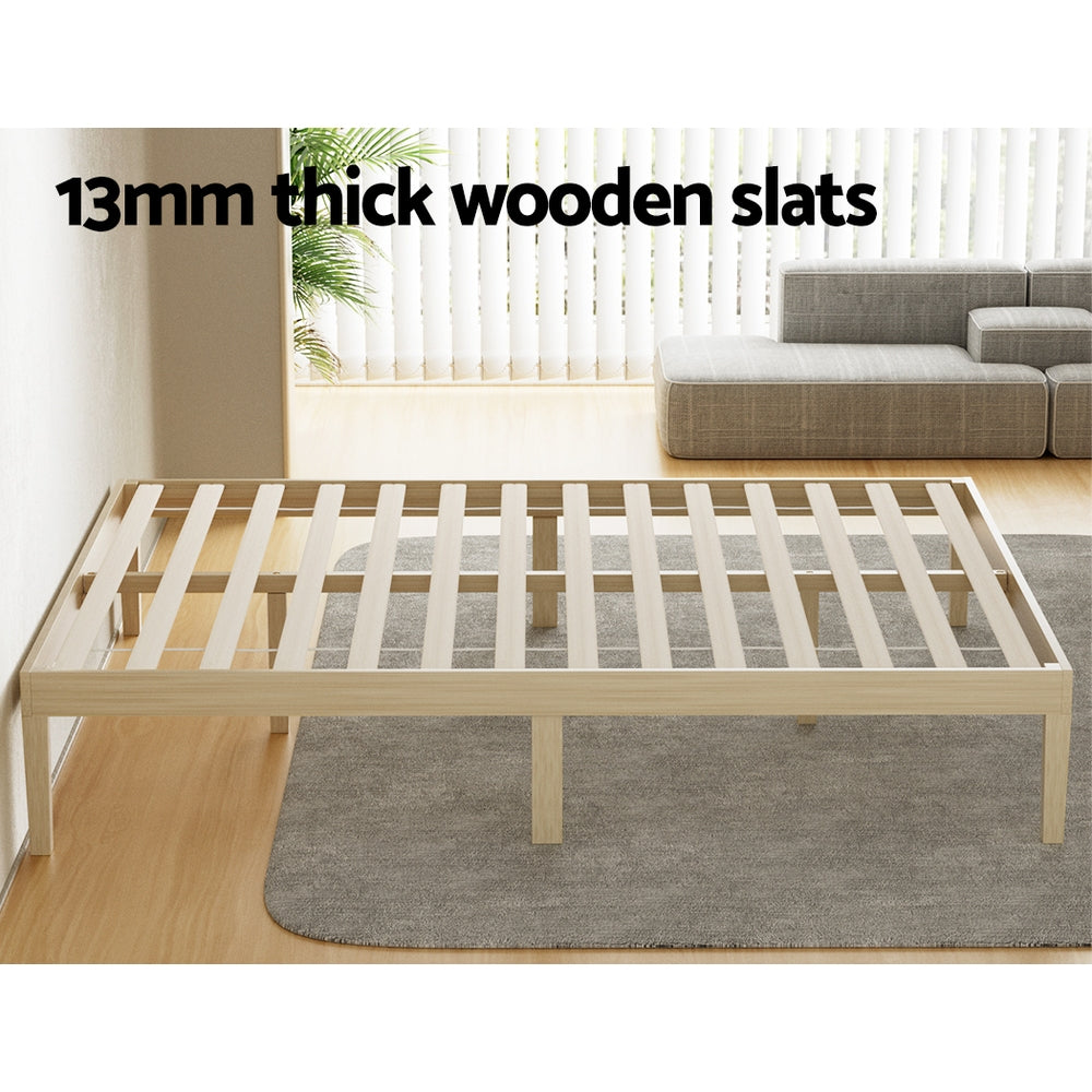 Artiss Bed Frame Double Size Wooden Base Mattress Platform Timber Pine BRUNO 5
