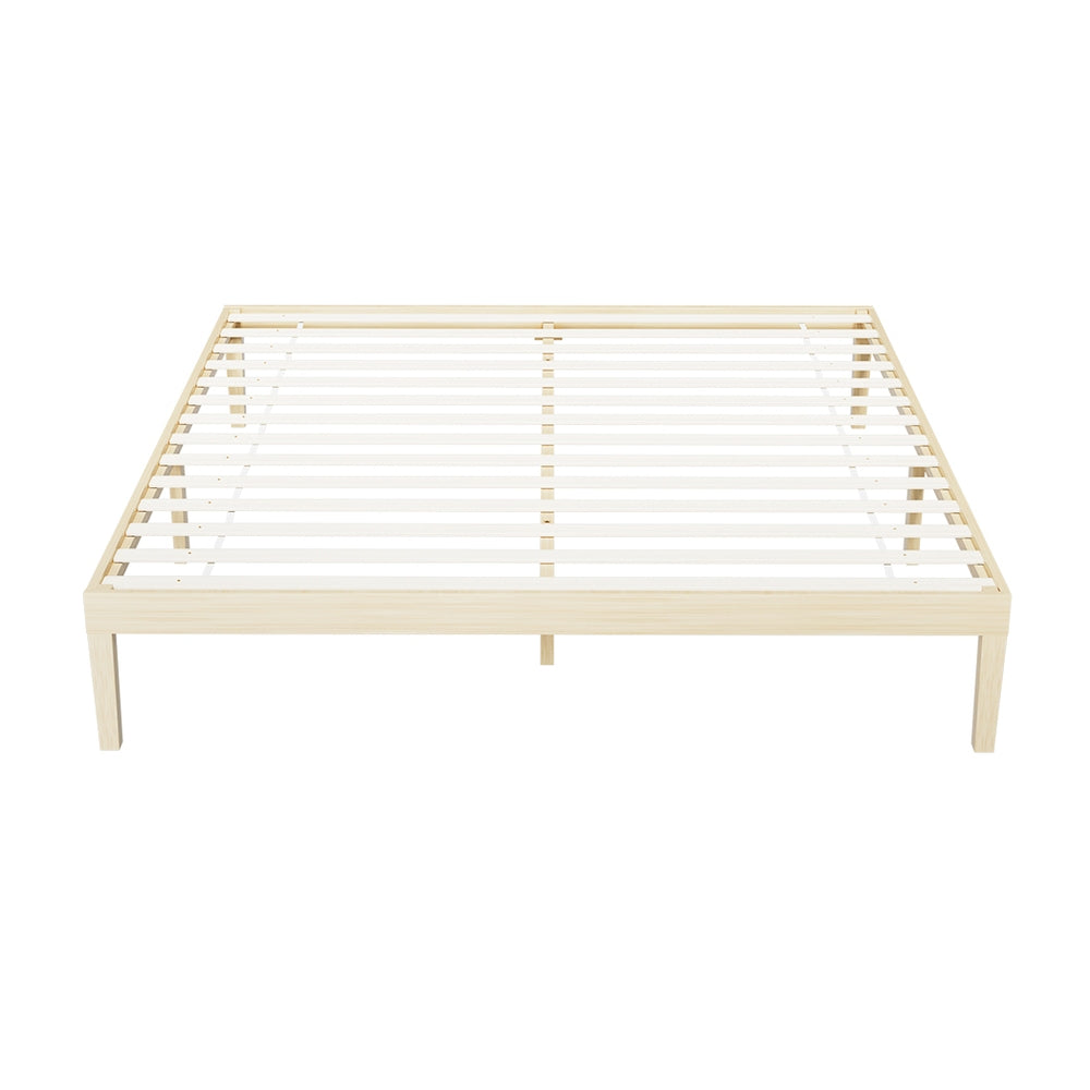 Artiss Bed Frame King Size Wooden Base Mattress Platform Timber Pine BRUNO 3