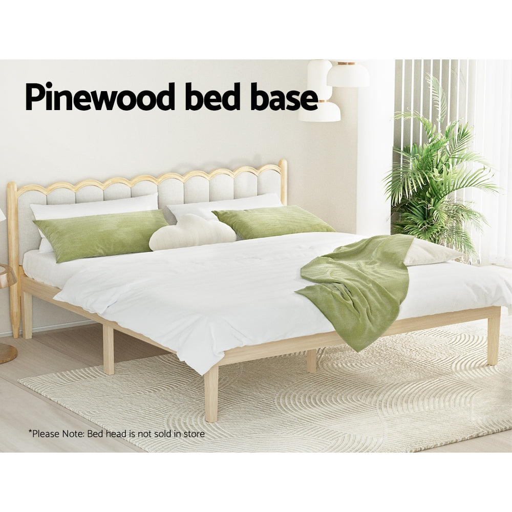 Artiss Bed Frame King Size Wooden Base Mattress Platform Timber Pine BRUNO 4