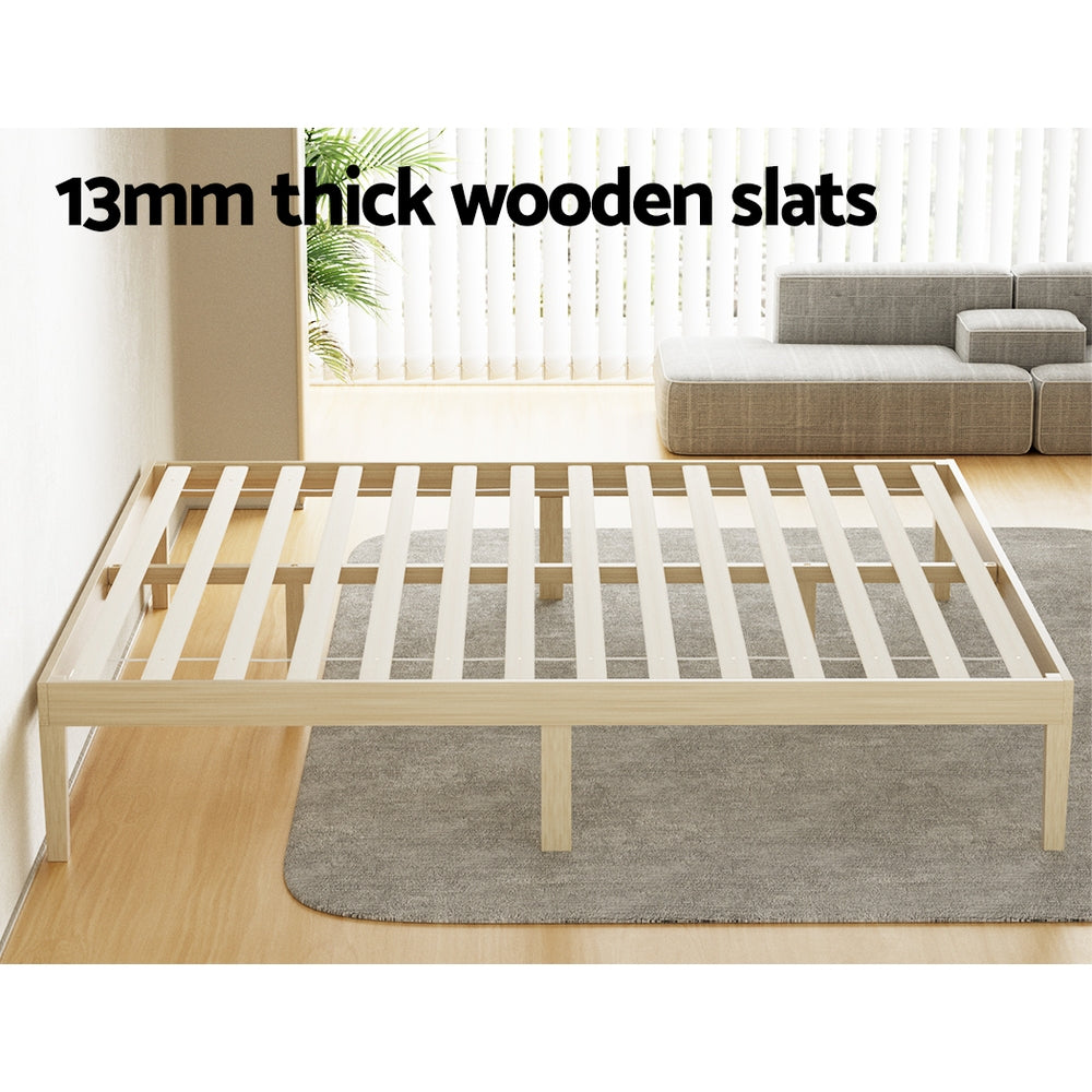 Artiss Bed Frame King Size Wooden Base Mattress Platform Timber Pine BRUNO 5