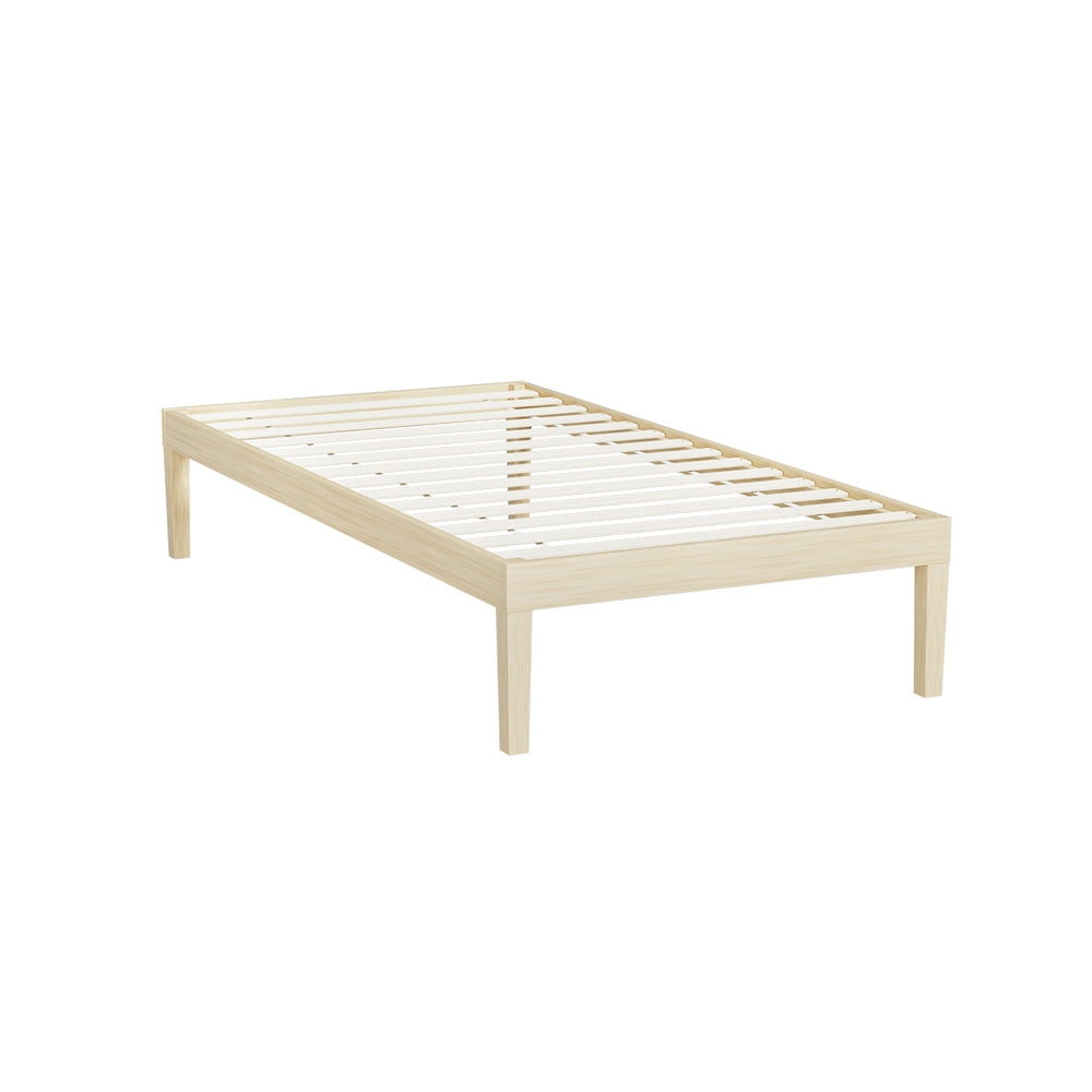 Artiss Bed Frame Single Size Wooden Base Mattress Platform Timber Pine BRUNO 7