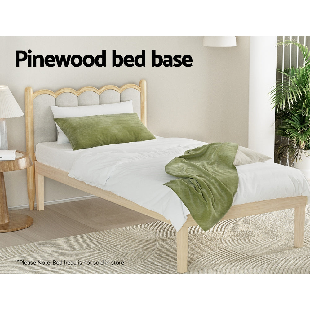Artiss Bed Frame Single Size Wooden Base Mattress Platform Timber Pine BRUNO 4