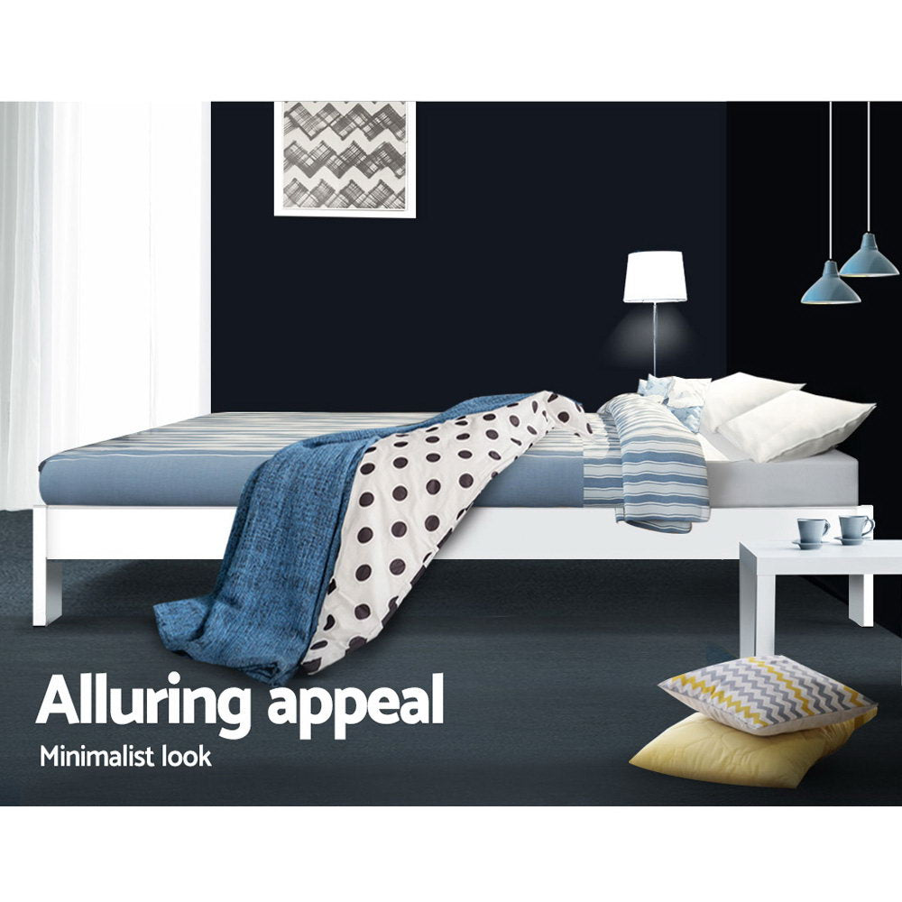 Artiss Bed Frame Double Size Wooden White JADE 6