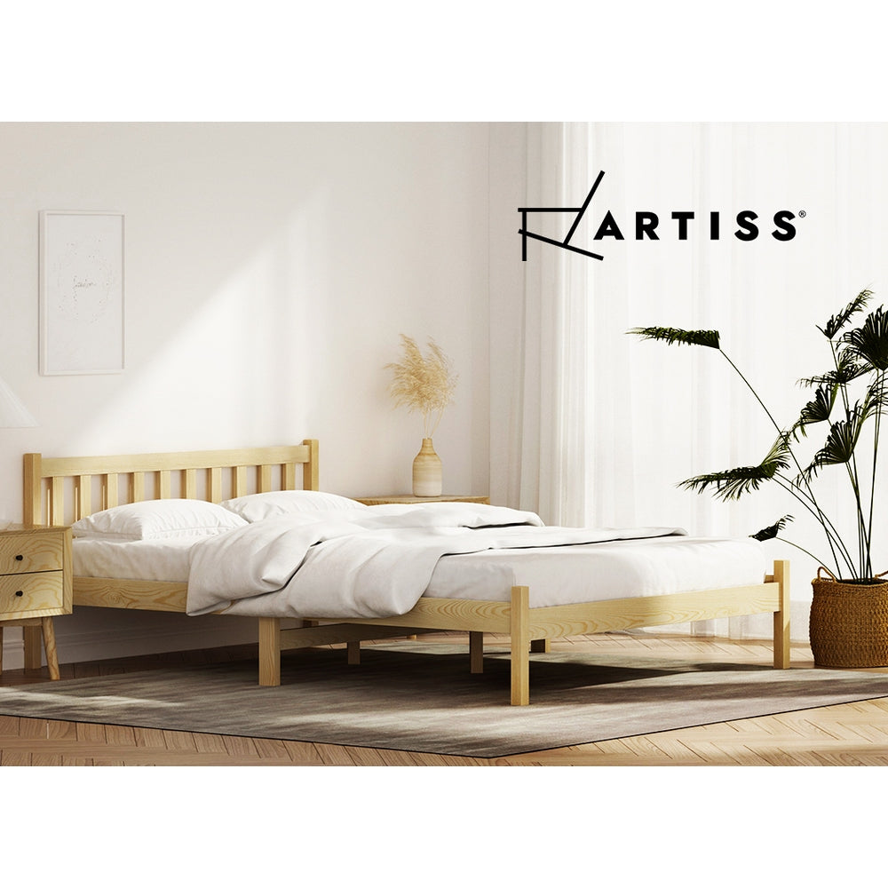 Artiss Bed Frame Double Size Wooden Oak SOFIE 7