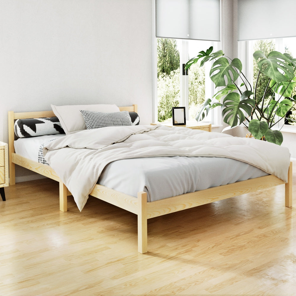 Artiss Bed Frame Double Size Wooden Oak SOFIE 8