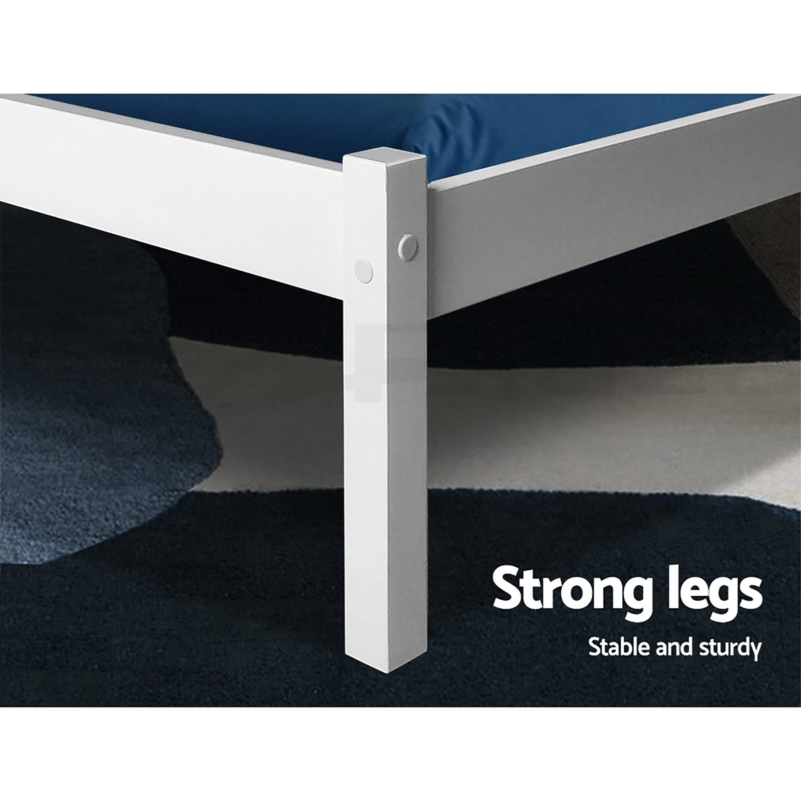 Artiss Bed Frame Queen Size Wooden White SOFIE 7