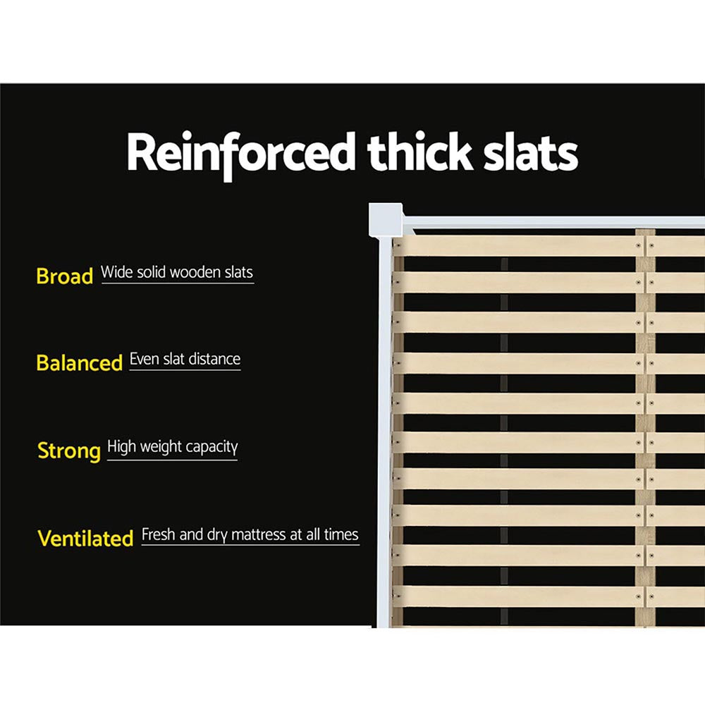 Artiss Bed Frame Double Size Wooden White RIO 6