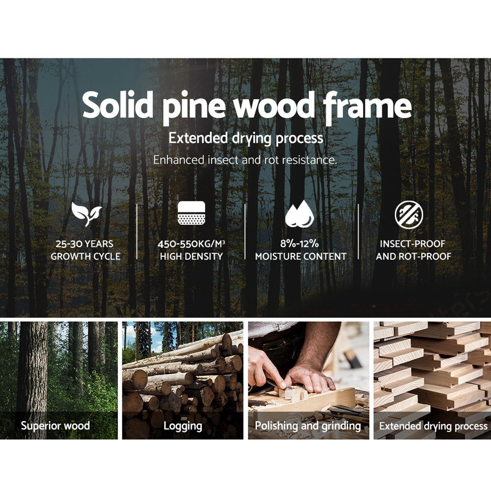 Artiss 2x Bed Frame Storage Drawers Trundle White 4