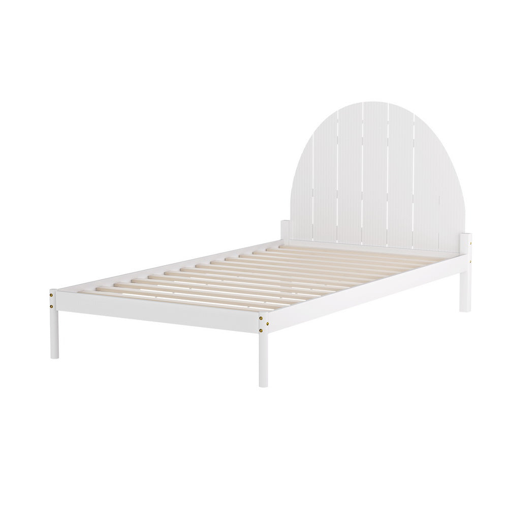 Artiss Bed Frame King Single Size Wooden White DALY 7