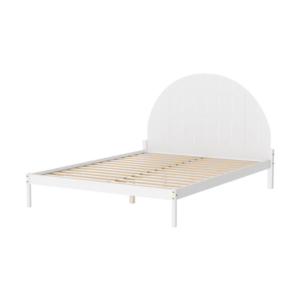 Artiss Bed Frame Queen Size Wooden White DALY 7