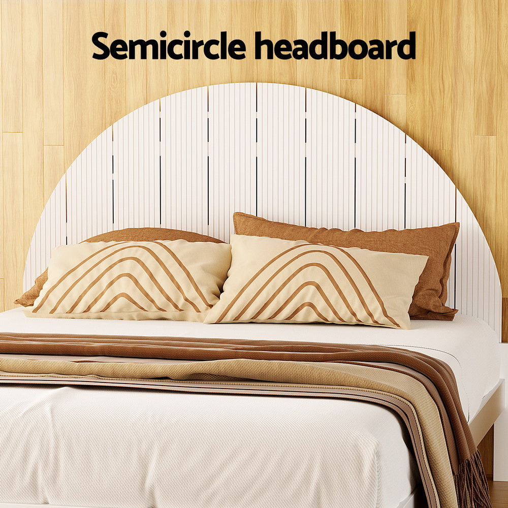 Artiss Bed Frame Queen Size Wooden White DALY 4