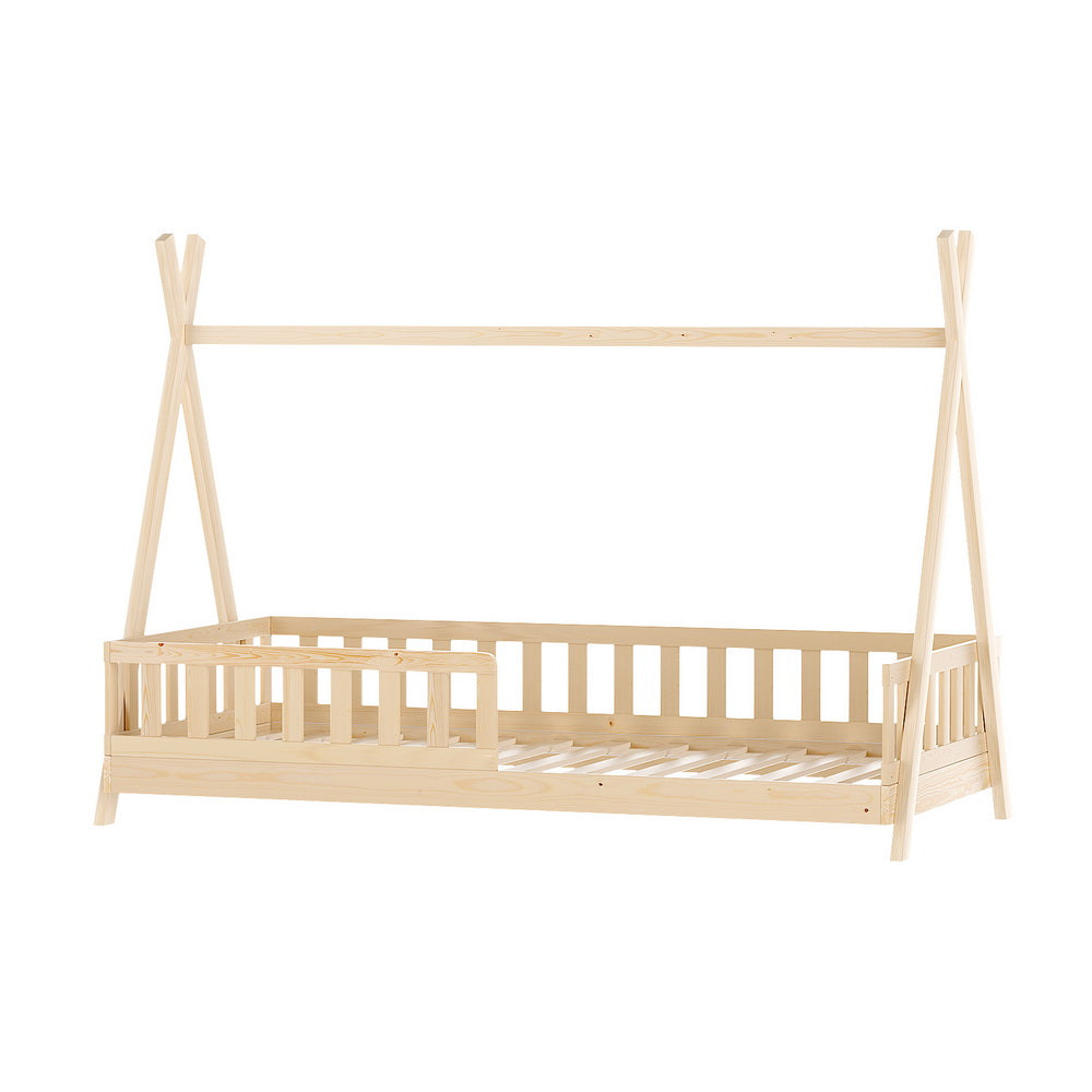 Artiss Bed Frame Wooden Kids House Frames Oak PUAH 7