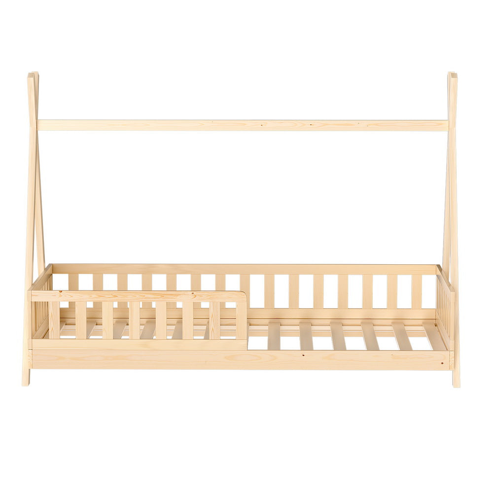 Artiss Bed Frame Wooden Kids House Frames Oak PUAH 3