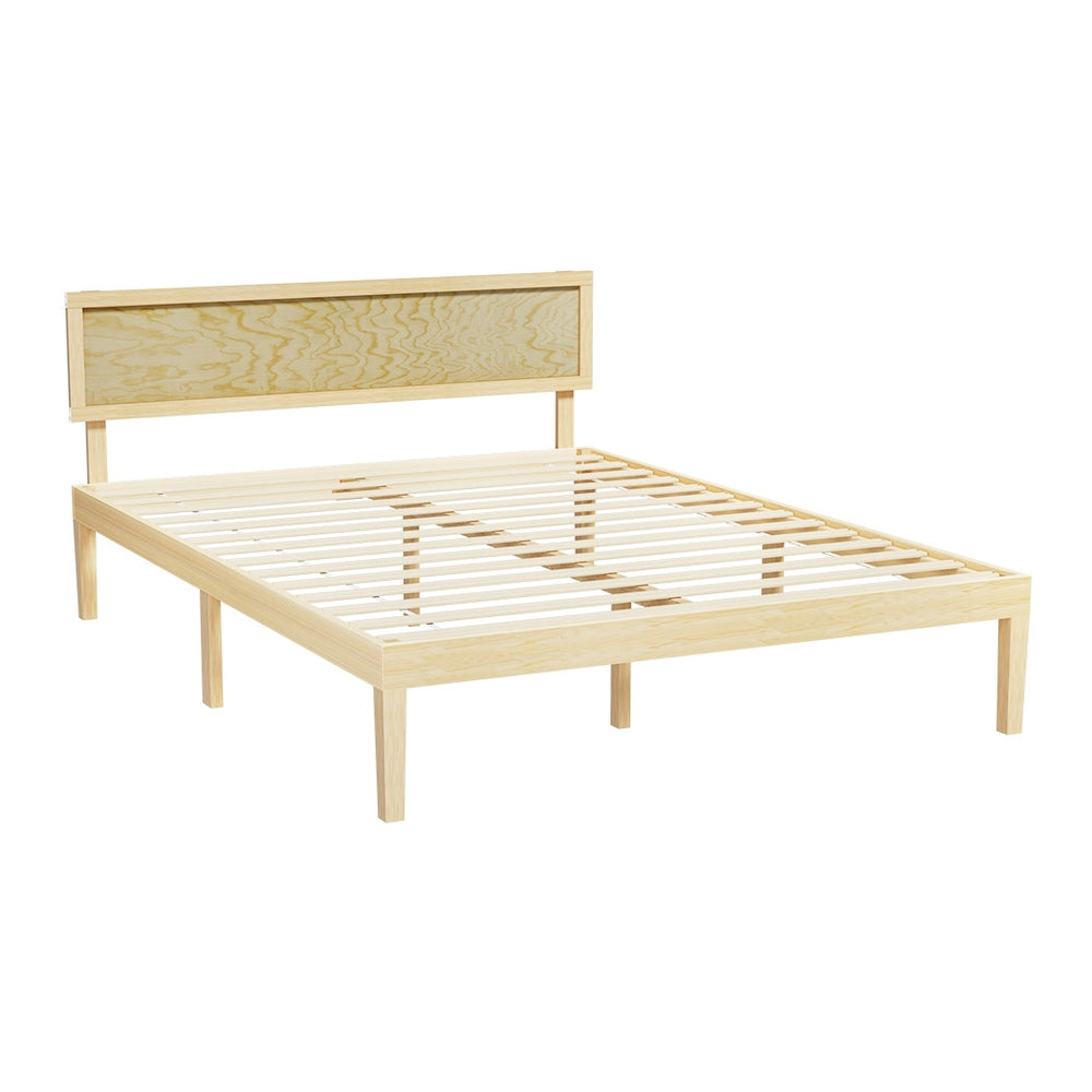 Artiss Bed Frame Double Size Wooden Base Mattress Platform Timber Pine YUMI 7