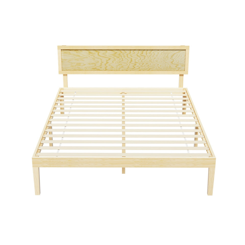 Artiss Bed Frame Double Size Wooden Base Mattress Platform Timber Pine YUMI 3