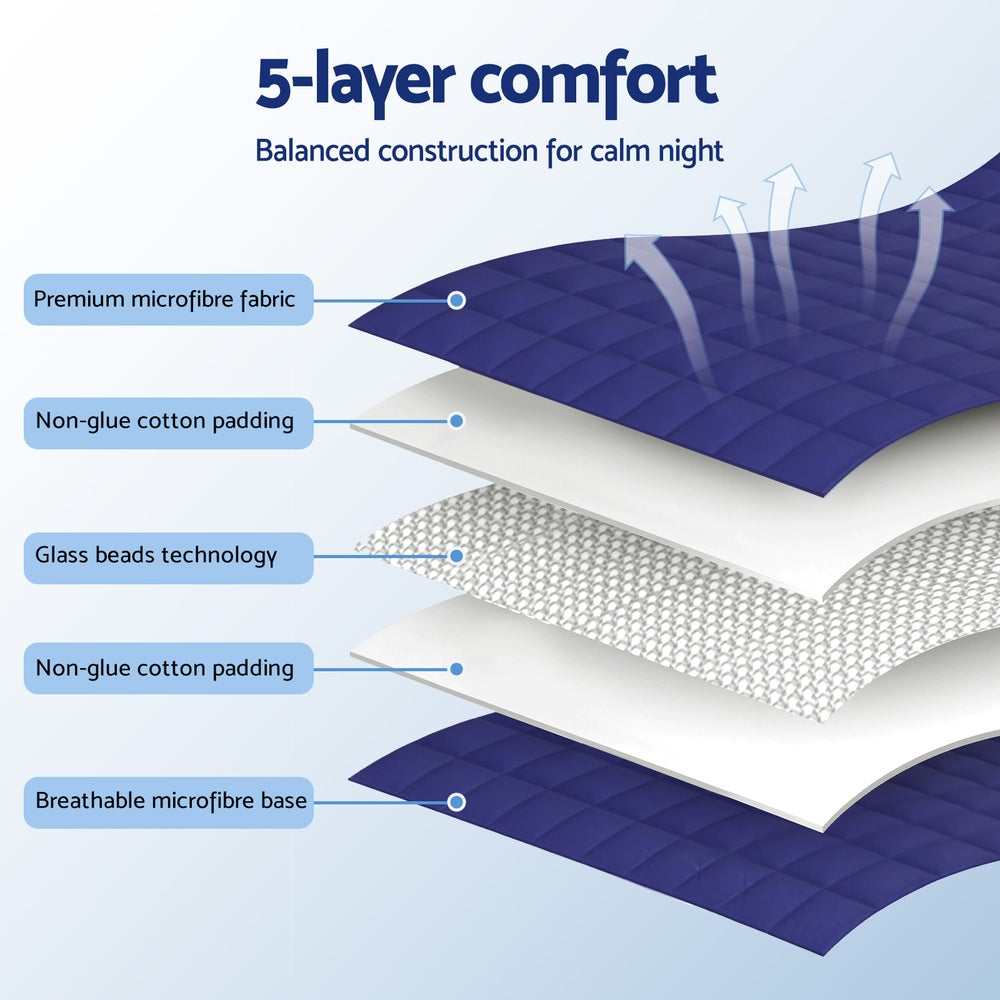 Giselle Bedding Weighted Blanket 11KG Kids Adults Heavy Gravity Relax Calm Blue 6