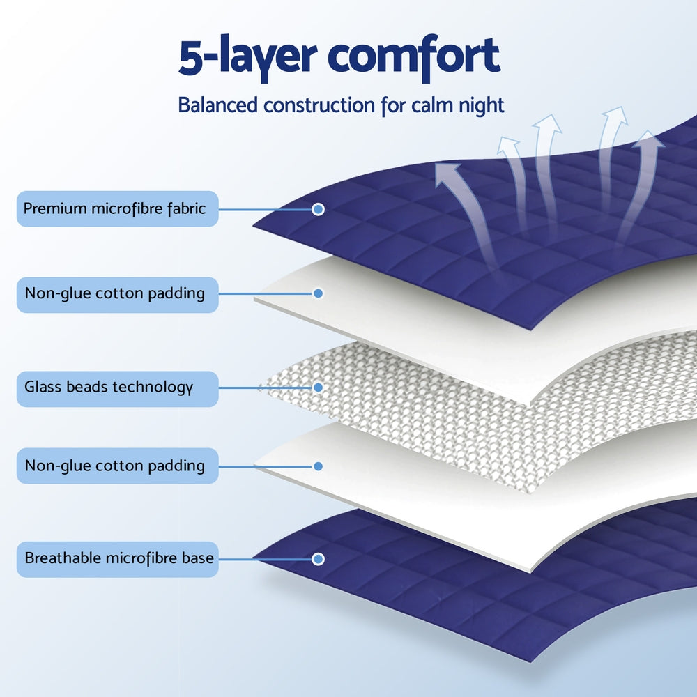 Giselle Bedding Weighted Blanket 6.8kg Kids Adults Heavy Gravity Relax Calm Blue 6