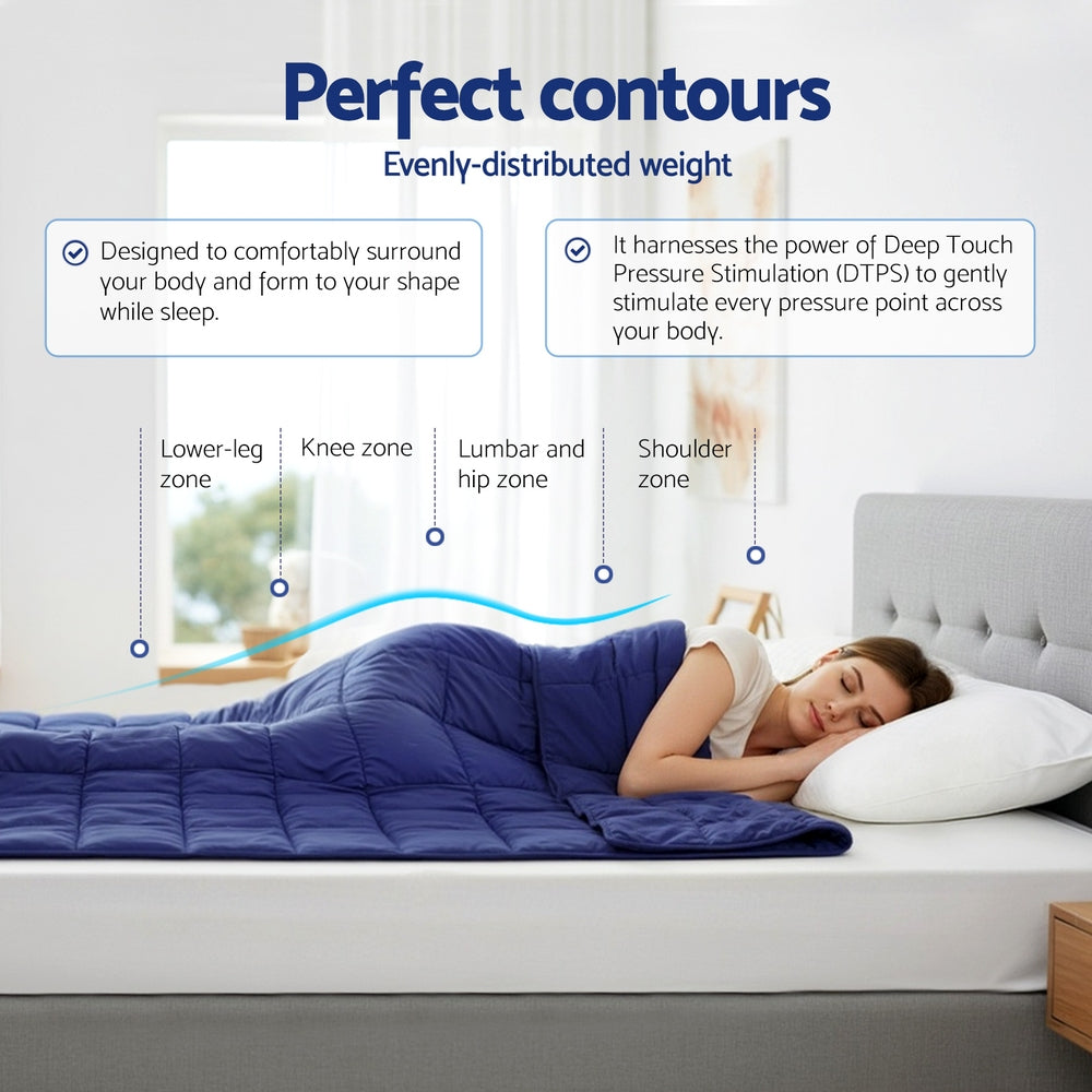 Giselle Bedding Weighted Blanket 9KG Kids Adults Heavy Gravity Relax Calm Blue 5