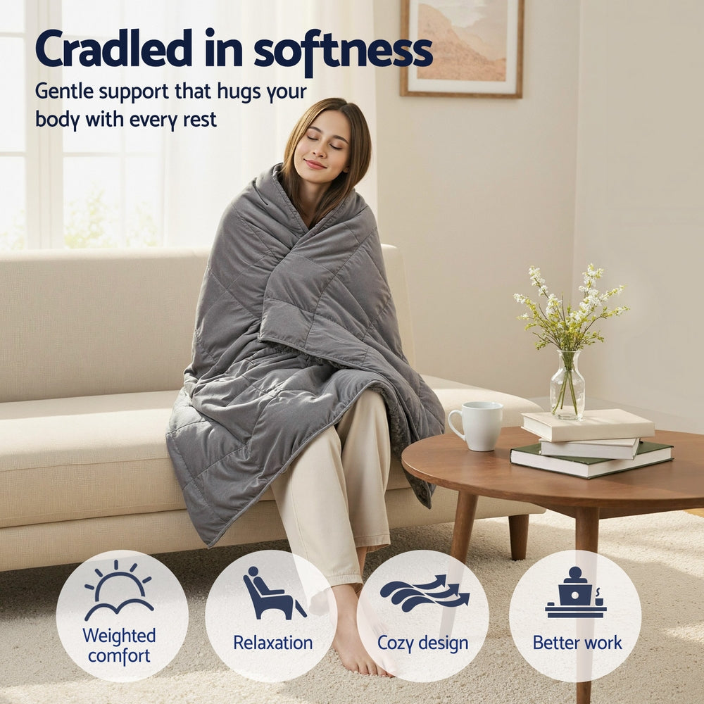 Giselle 5.5KG Weighted Blanket Adults Kid Anti Anxiety Gravity Blankets Sherpa Fleece 4