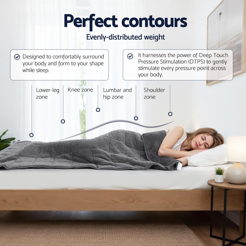 Giselle 11KG Weighted Blanket Adults Kid Anti Anxiety Gravity Blankets Sherpa Fleece 5