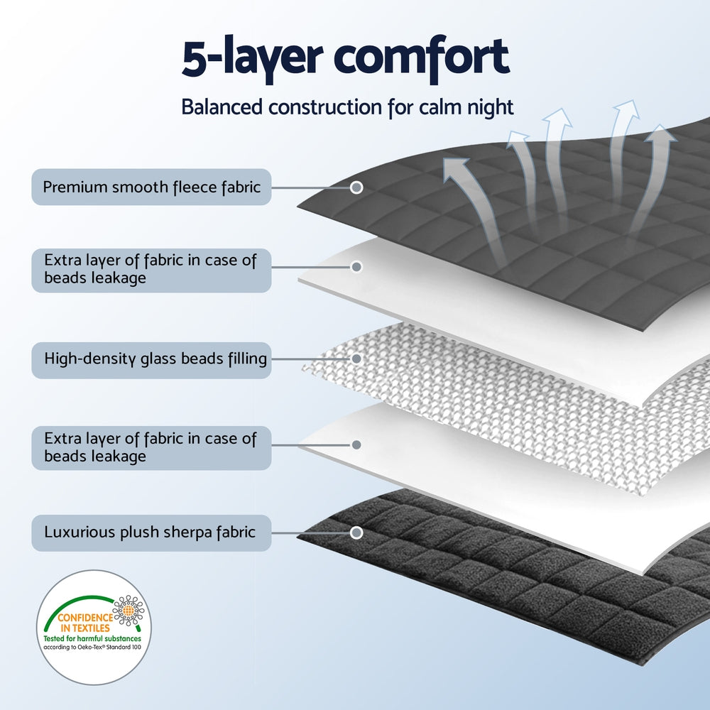 Giselle 11KG Weighted Blanket Adults Kid Anti Anxiety Gravity Blankets Sherpa Fleece 6
