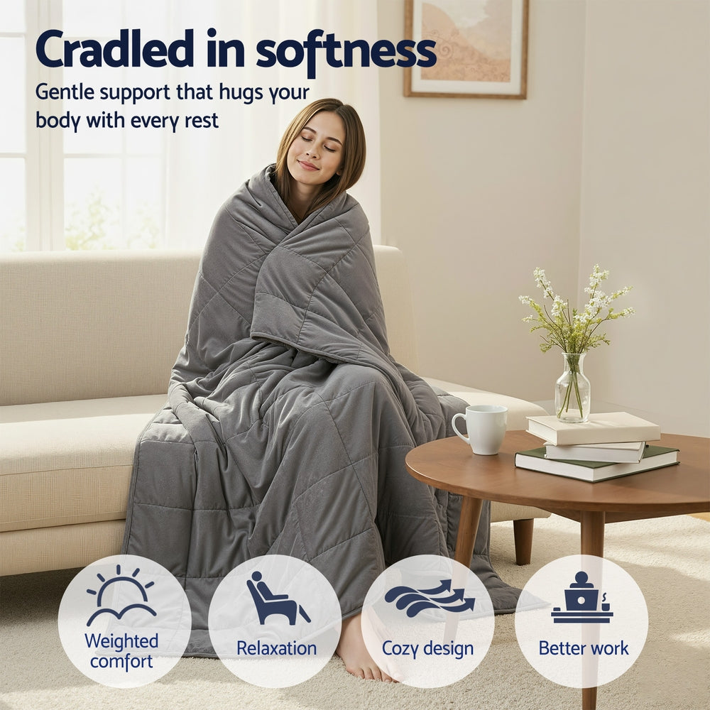 Giselle 9KG Weighted Blanket Adults Kid Anti Anxiety Gravity Blankets Sherpa Fleece 4