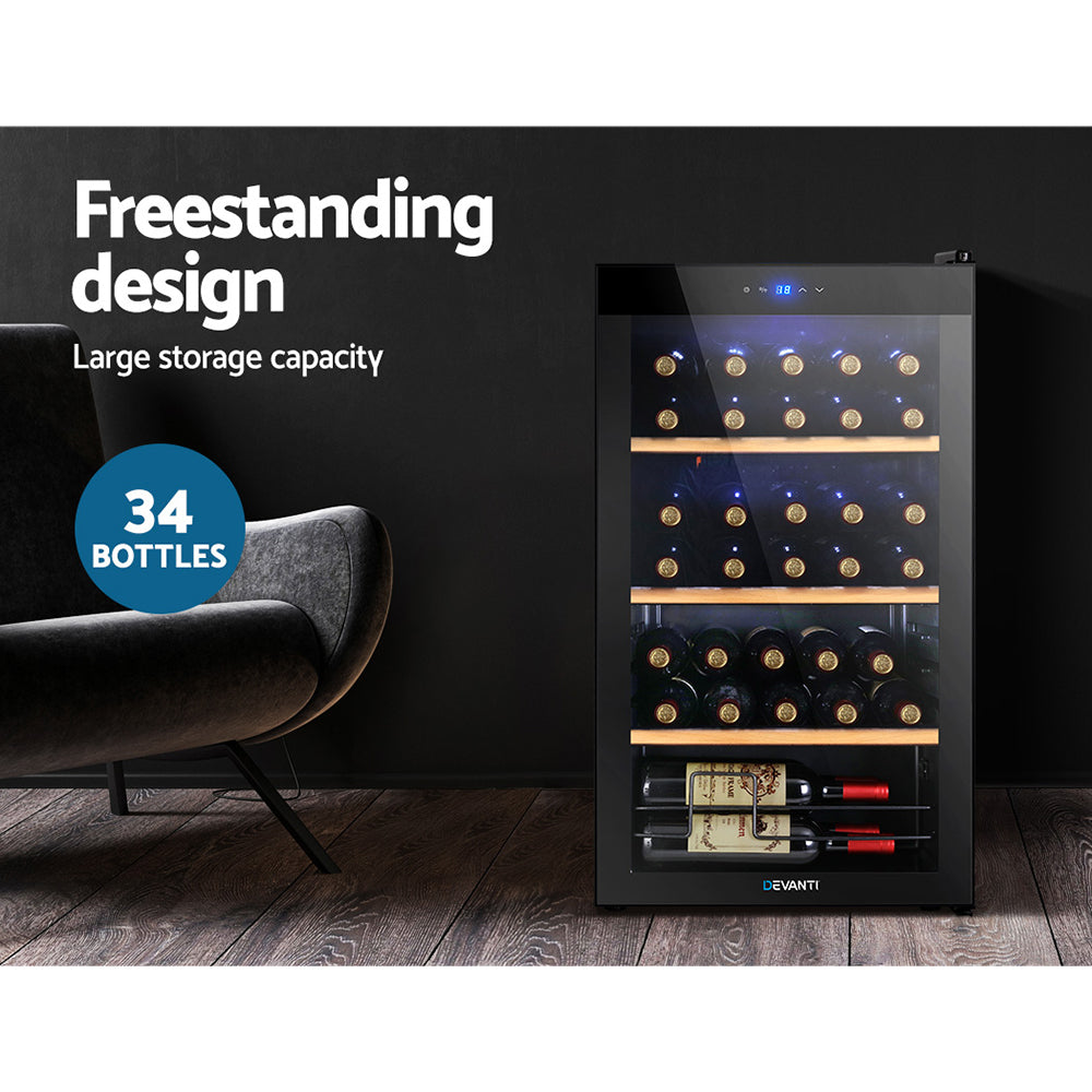 Devanti Wine Fridge Cooler 34 Bottles 4