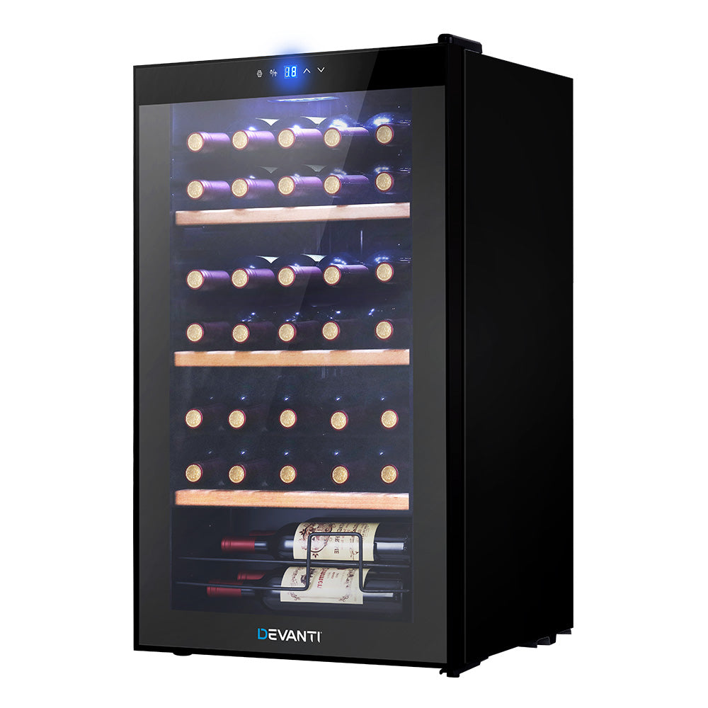 Devanti Wine Fridge Cooler 34 Bottles 7