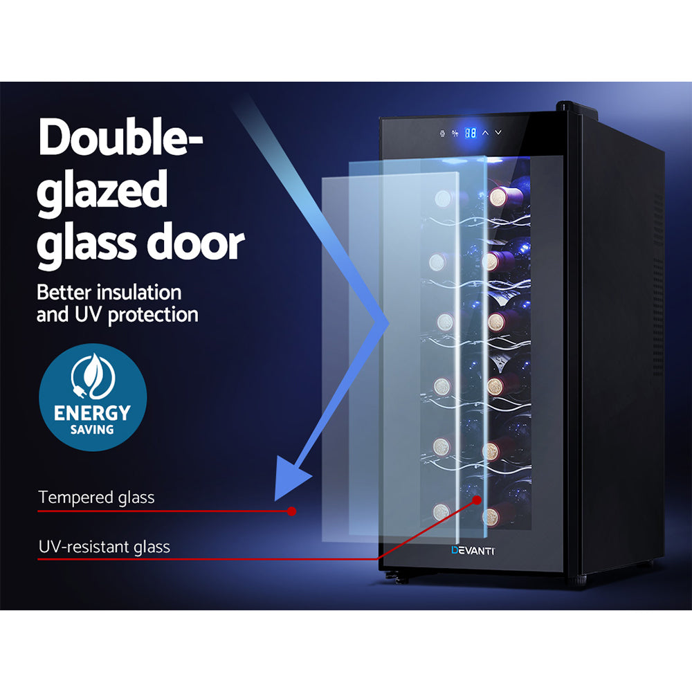 Devanti Wine Fridge Cooler 12 Bottles 6