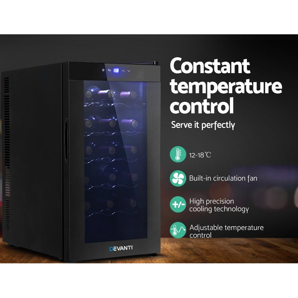 Devanti Wine Fridge Cooler 18 Bottles 7