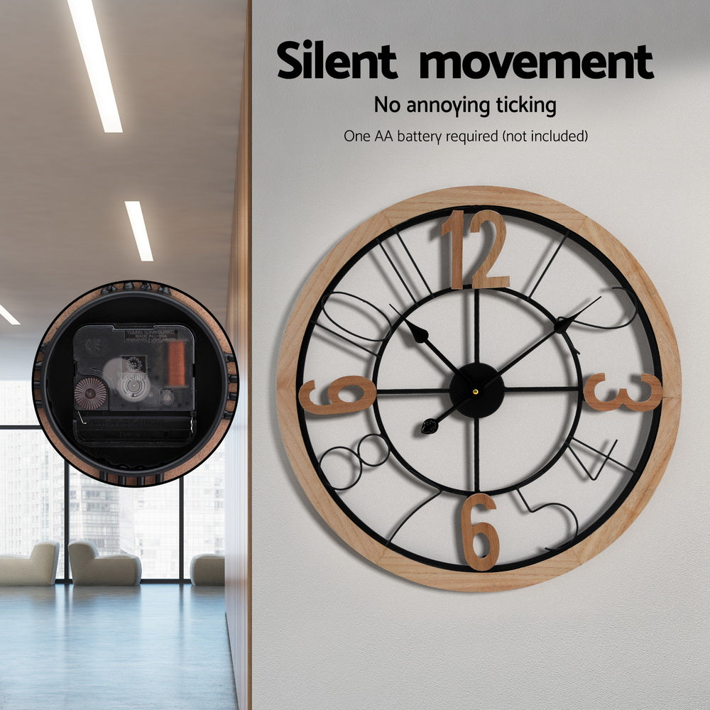 Artiss 60CM Wall Clock Wooden 5