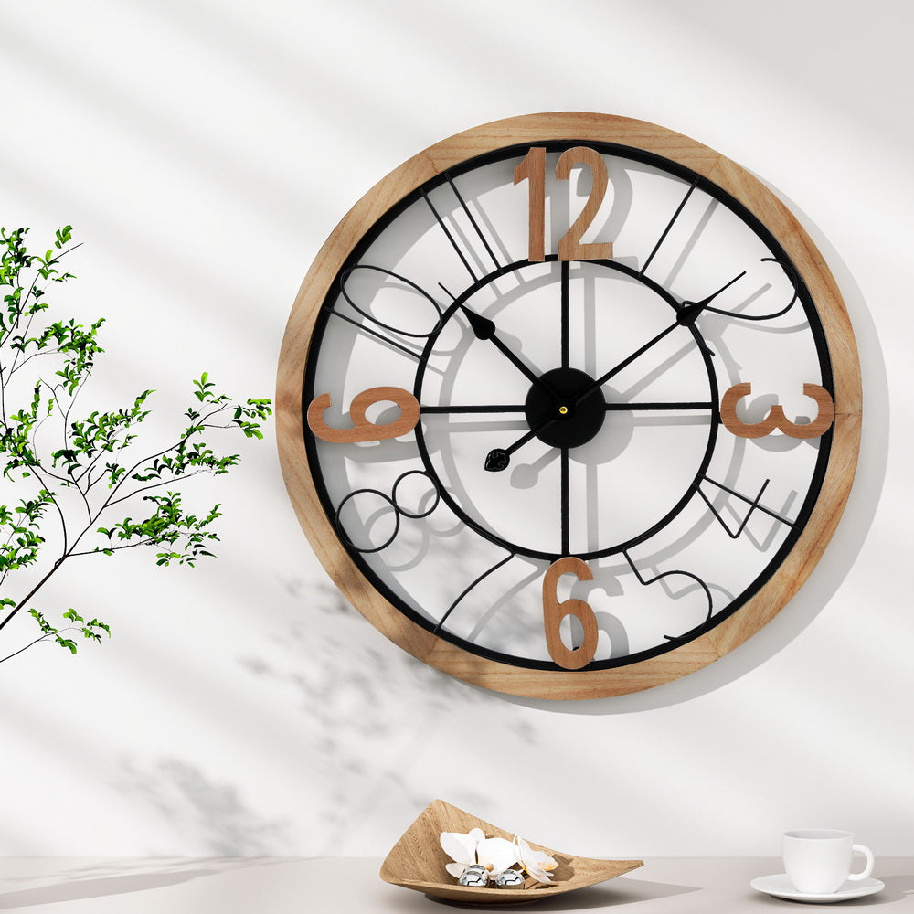 Artiss 60CM Wall Clock Wooden 7