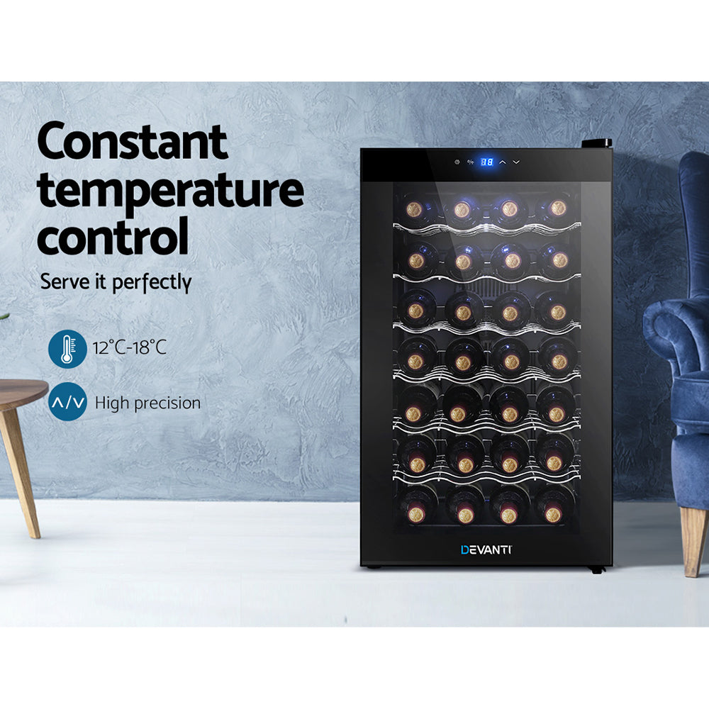 Devanti Wine Fridge Cooler 28 Bottles 5