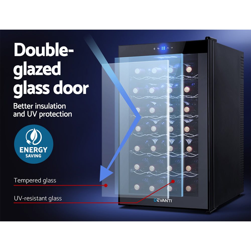 Devanti Wine Fridge Cooler 28 Bottles 6