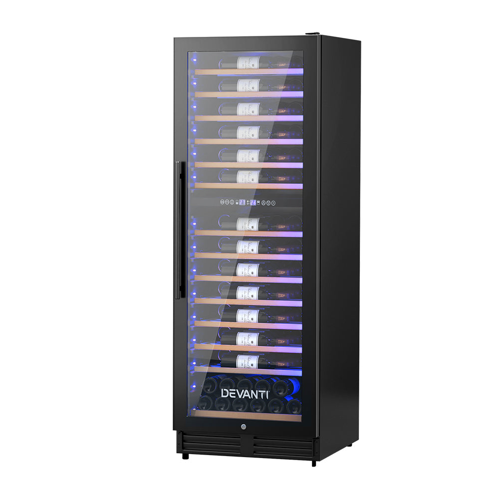 Devanti Wine Fridge Cooler Dual Zone 128 Bottles 7