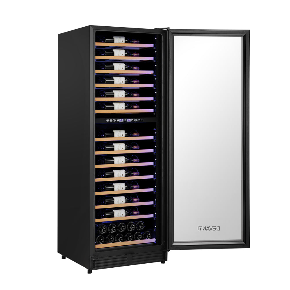 Devanti Wine Fridge Cooler Dual Zone 128 Bottles 3