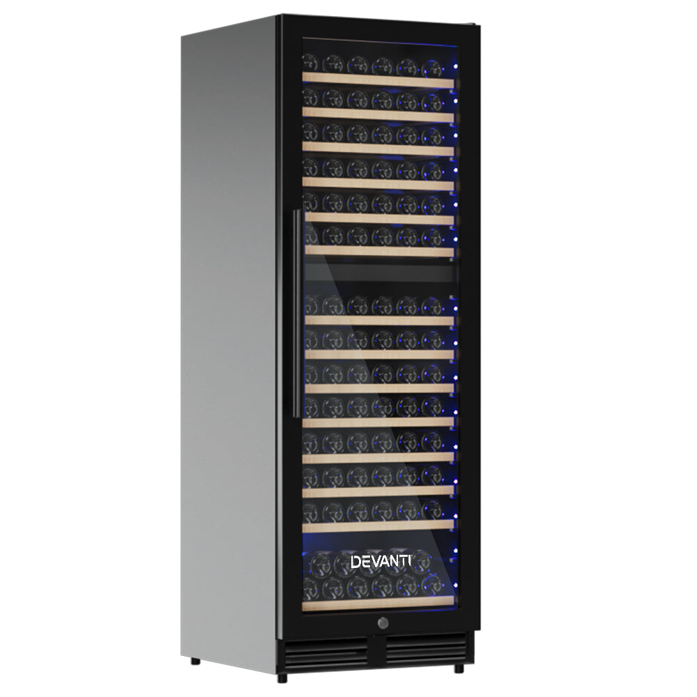 Devanti Wine Fridge Cooler Dual Zone 154 Bottles 3