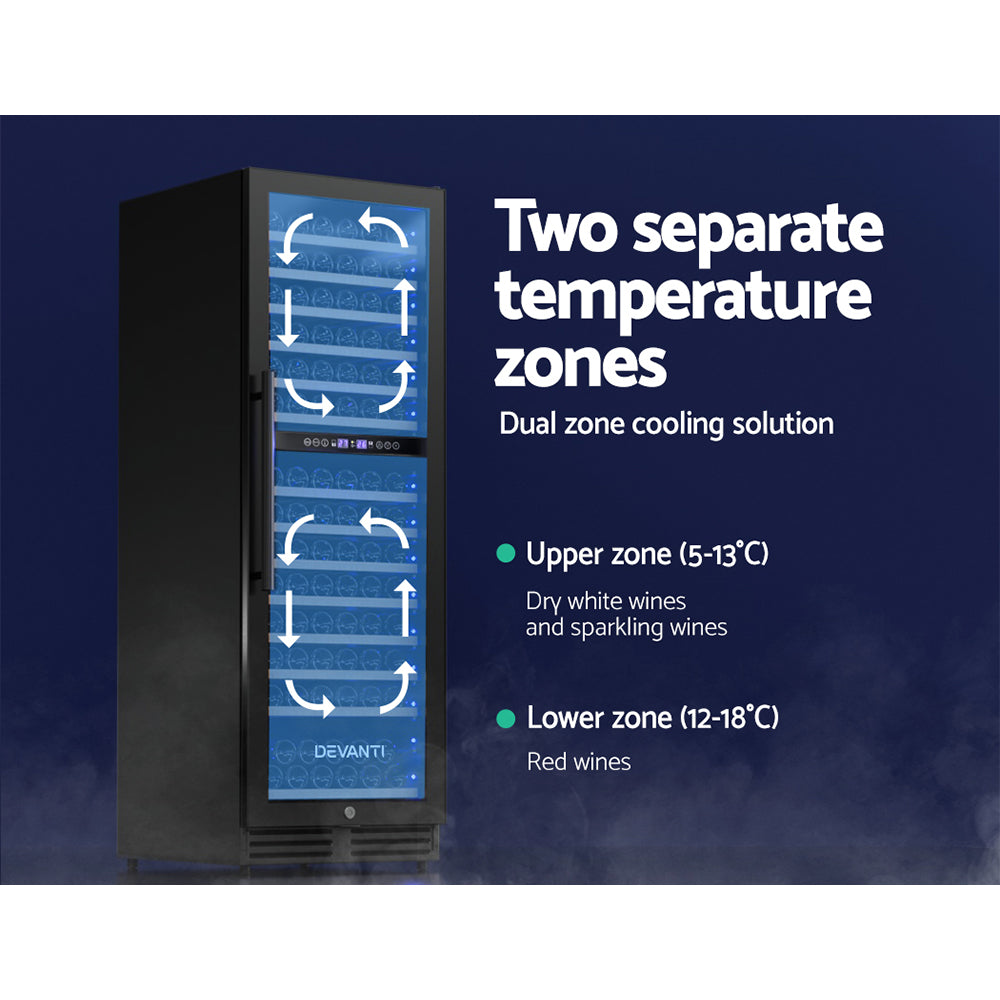 Devanti Wine Fridge Cooler Dual Zone 154 Bottles 5