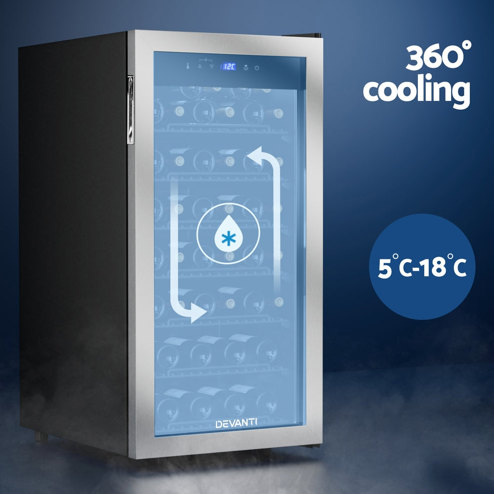 Devanti Wine Fridge Cooler 42 Bottles 4