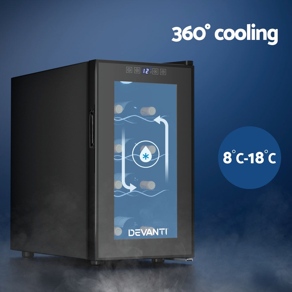 Devanti Wine Fridge Cooler 8 Bottles 4