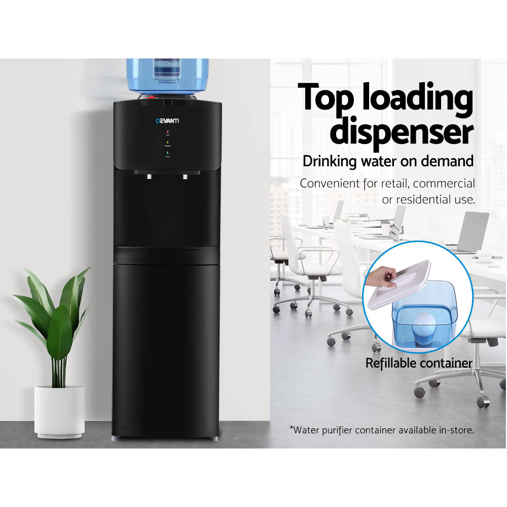 Devanti Water Cooler Dispenser Stand 22L Bottle Black 4