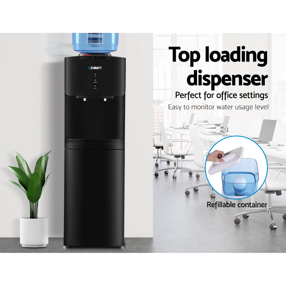 Devanti Water Cooler Dispenser Stand 22L Bottle Black w/2 Filter 4