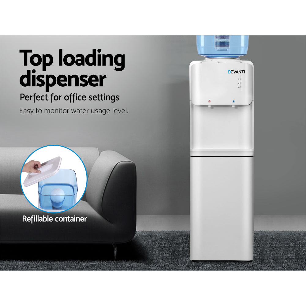 Devanti Water Cooler Dispenser Stand 22L Bottle White w/2 Filter 5