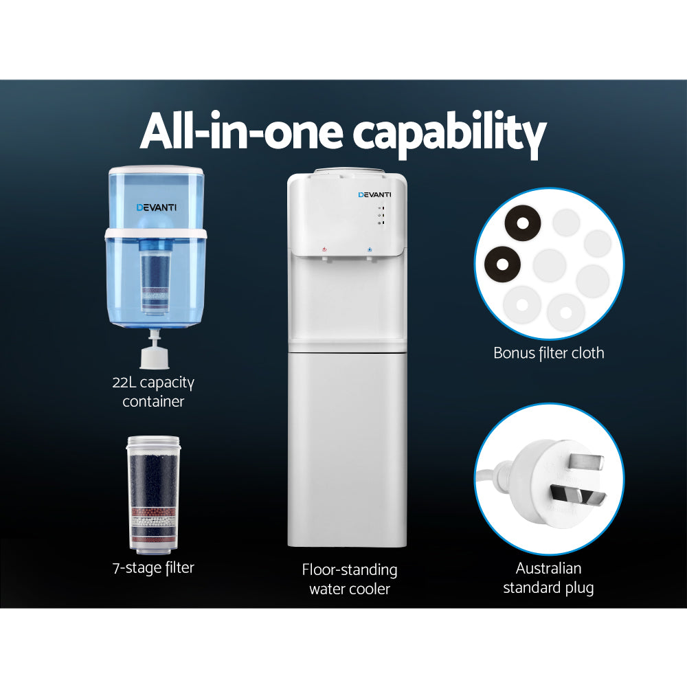 Devanti Water Cooler Dispenser Stand 22L Bottle White 4