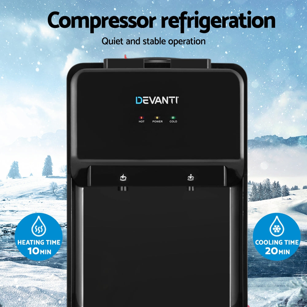 Devanti Water Cooler Dispenser 22L Bench Top Chiller Purifier Filter Hot Cold Black 7