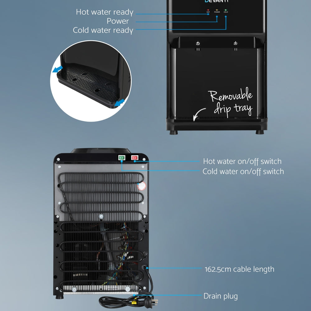 Devanti Water Cooler Dispenser Bench Top 22L Black 5