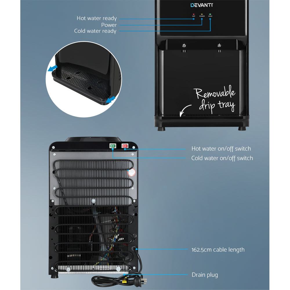 Devanti Water Cooler Dispenser Bench Top Black 4