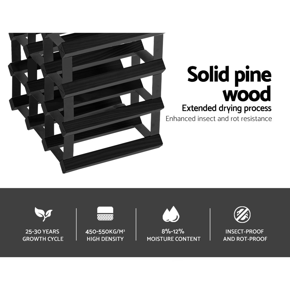 Artiss Wine Rack 12 Bottle Black 5