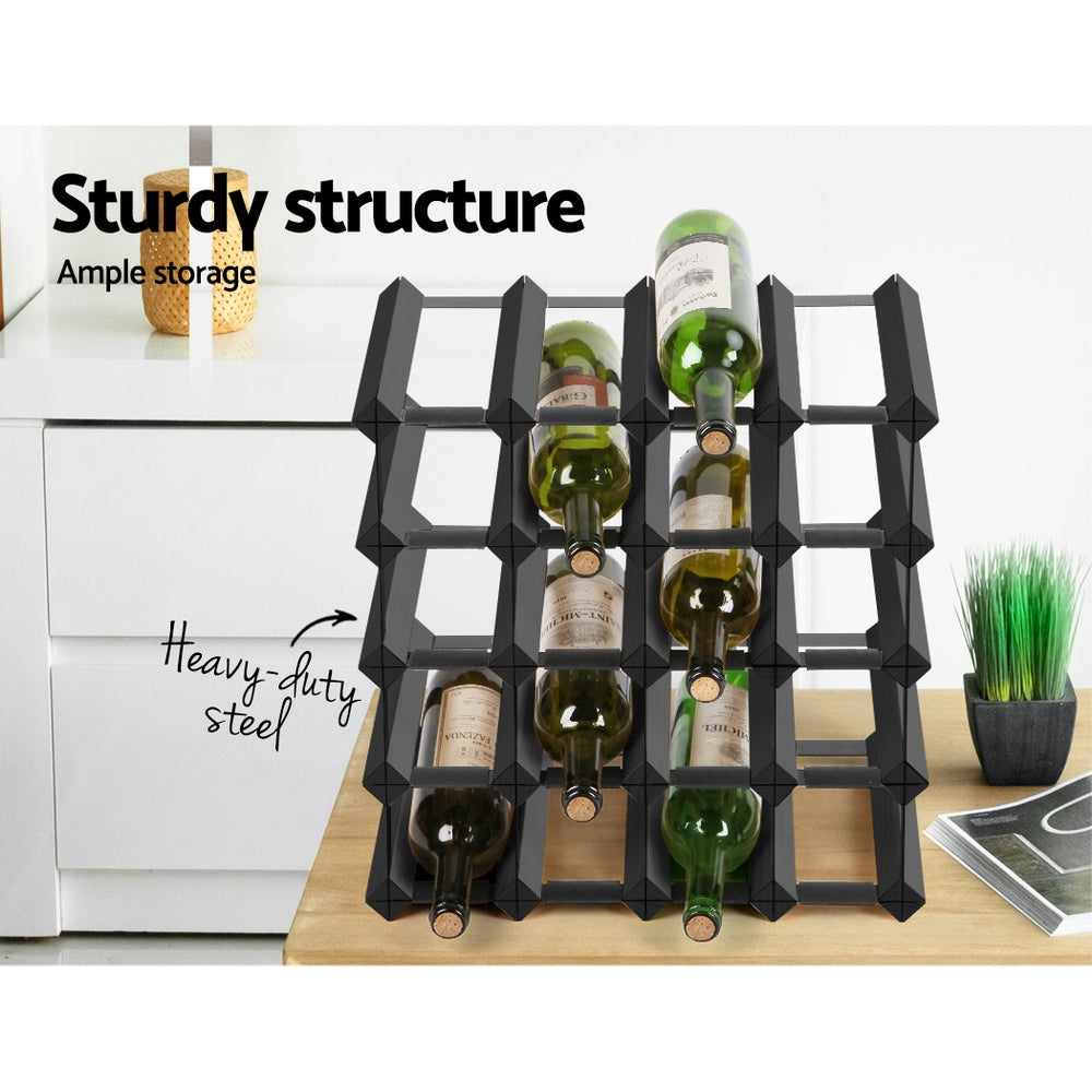 Artiss Wine Rack 20 Bottle Black 4