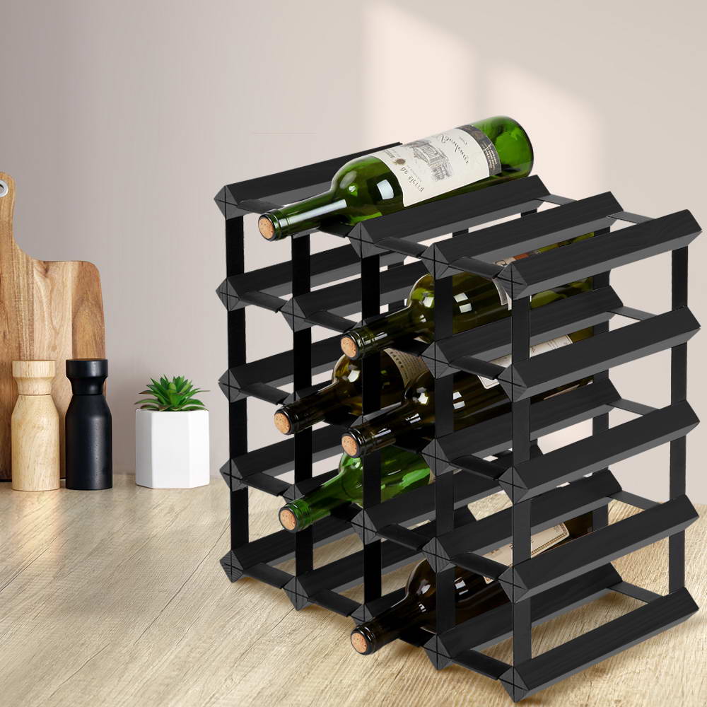 Artiss Wine Rack 20 Bottle Black 7